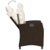 Set comedor de jardín 5 piezas y cojines ratán sintético marrón