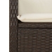 Set comedor de jardín 5 piezas y cojines ratán sintético marrón