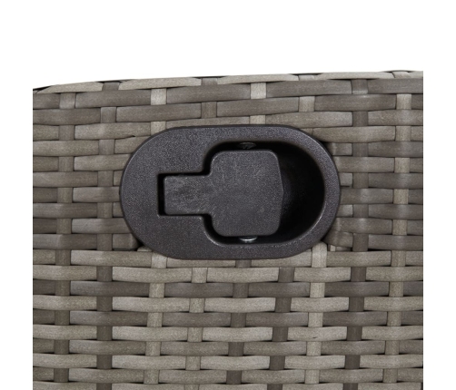 Set comedor de jardín 5 piezas con cojines ratán sintético gris