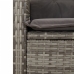 Set comedor de jardín 5 piezas con cojines ratán sintético gris