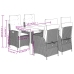 Set comedor de jardín 5 piezas con cojines ratán sintético gris