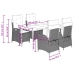 Set comedor de jardín 5 piezas con cojines ratán sintético gris