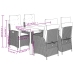 Set comedor de jardín 5 piezas con cojines ratán sintético gris