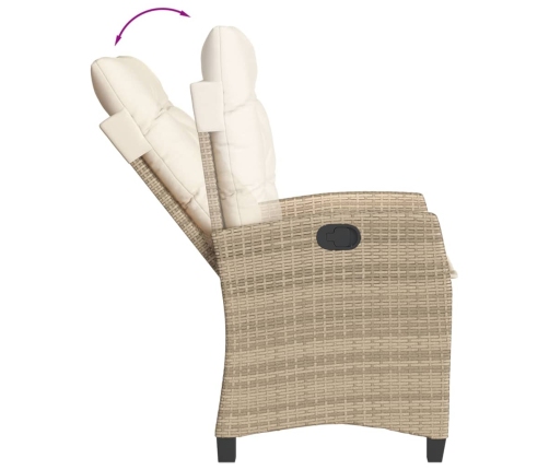 Set comedor de jardín 5 pzas con cojines ratán sintético beige