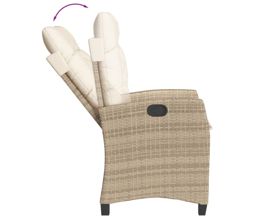 Set comedor de jardín 5 pzas con cojines ratán sintético beige