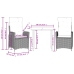 Set comedor de jardín 3 pzas con cojines ratán sintético beige