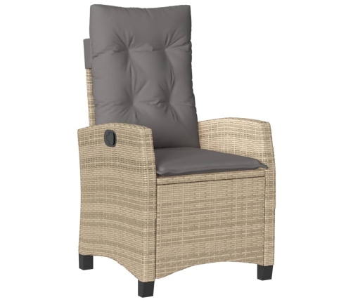 Set comedor de jardín 5 pzas con cojines ratán sintético beige