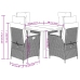 Set comedor de jardín 5 pzas con cojines ratán sintético beige