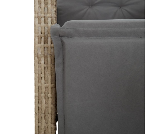 Set comedor de jardín 5 pzas con cojines ratán sintético beige
