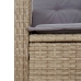 Set comedor de jardín 3 pzas con cojines ratán sintético beige