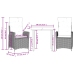Set comedor de jardín 3 pzas con cojines ratán sintético beige