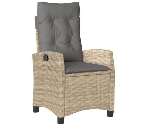 Set comedor de jardín 5 pzas con cojines ratán sintético beige