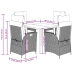 Set comedor de jardín 5 pzas con cojines ratán sintético beige