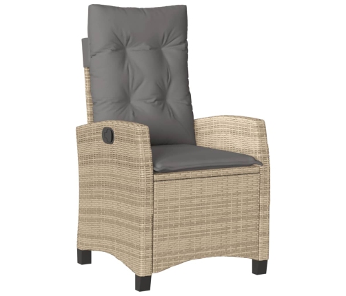 Set comedor de jardín 5 pzas con cojines ratán sintético beige