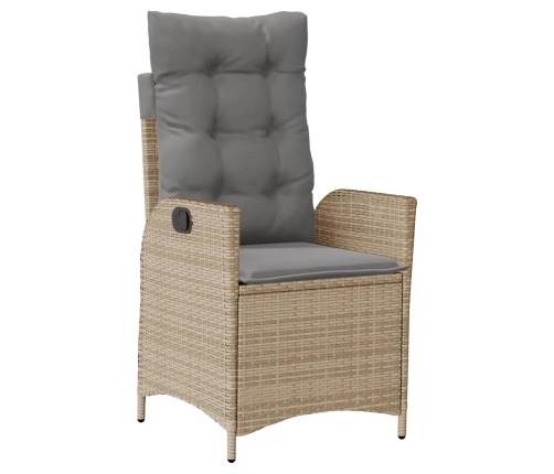 Set comedor de jardín 9 pzas con cojines ratán sintético beige