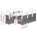 Set comedor de jardín 9 pzas con cojines ratán sintético beige