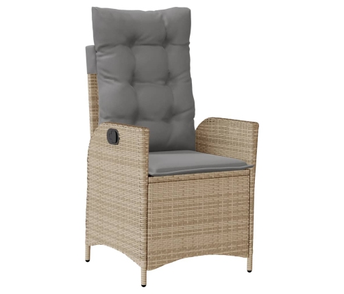 Set comedor de jardín 9 pzas con cojines ratán sintético beige
