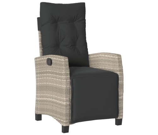 Set comedor de jardín 5 pzas cojines ratán sintético gris claro