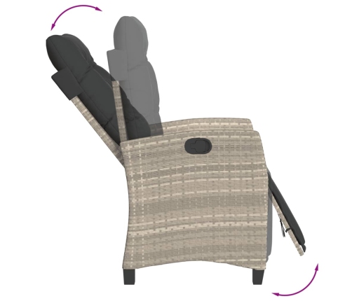 Set comedor de jardín 5 pzas cojines ratán sintético gris claro