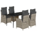 Set comedor de jardín 5 pzas cojines ratán sintético gris claro