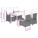 Set comedor de jardín 5 pzas cojines ratán sintético gris claro