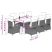 Set comedor de jardín 9 pzas cojines ratán sintético gris claro