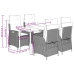 Set comedor de jardín 5 pzas cojines ratán sintético gris claro