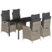 Set comedor de jardín 5 pzas cojines ratán sintético gris claro
