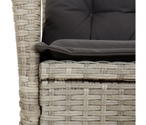 Set comedor de jardín 5 pzas cojines ratán sintético gris claro
