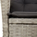 Set comedor de jardín 5 pzas cojines ratán sintético gris claro