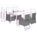 Set comedor de jardín 5 pzas cojines ratán sintético gris claro
