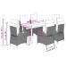 Set comedor jardín 7 pzas y cojines ratán sintético gris claro