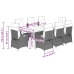 Set comedor de jardín 9 pzas cojines ratán sintético gris claro