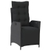 Set de muebles jardín 5 pzas con cojines ratán sintético negro