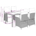 Set comedor de jardín 5 piezas con cojines ratán sintético gris
