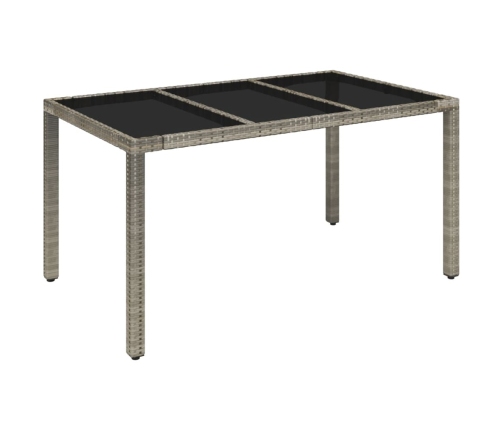 Set comedor jardín 7 pzas y cojines ratán sintético gris