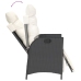 Set de muebles jardín 5 pzas con cojines ratán sintético negro