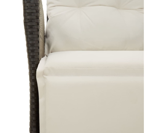 Set de muebles jardín 5 pzas con cojines ratán sintético negro