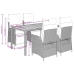 Set de muebles jardín 5 pzas con cojines ratán sintético negro