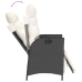 Set de comedor de jardín 7 pzas y cojines ratán sintético negro