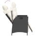 Set de comedor de jardín 7 pzas y cojines ratán sintético negro
