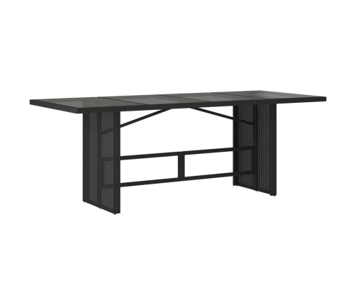 Set de comedor de jardín 7 pzas y cojines ratán sintético negro