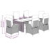 Set de comedor de jardín 7 pzas y cojines ratán sintético negro