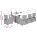 Set comedor para jardín 9 pzas y cojines ratán sintético marrón