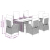 Set comedor jardín 7 pzas y cojines ratán sintético gris