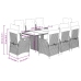 Set comedor jardín 9 pzas y cojines ratán sintético gris