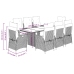 Set comedor de jardín 9 pzas cojines ratán sintético gris claro