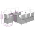 Set de comedor de jardín 9 pzas y cojines ratán sintético negro