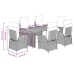 Set comedor jardín 7 pzas y cojines ratán sintético gris