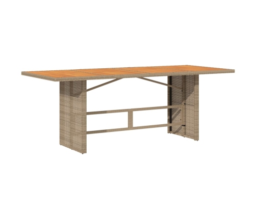 Set comedor de jardín 7 pzas con cojines ratán sintético beige